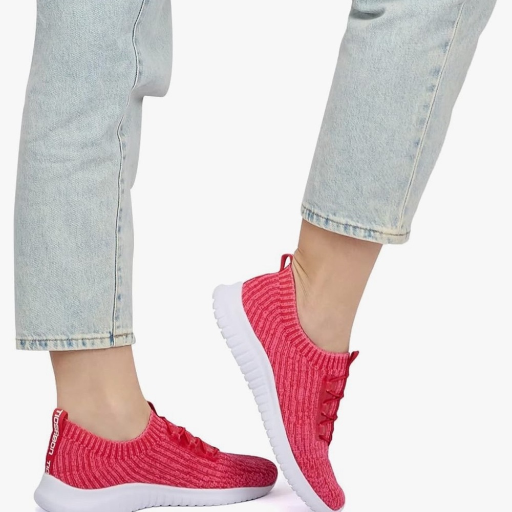 TIOSEBON Women's Slip On Walking Lightweight Sneakers Size 11 US, 42 NWT DK PINK - Picture 7 of 8